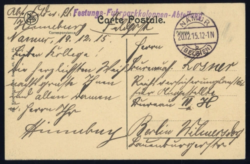 1915, Feldpost I. Wk, Brief