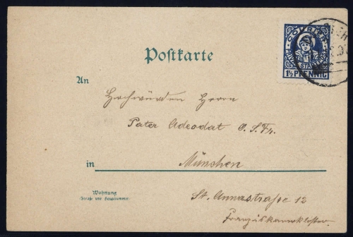 1897, Deutsches Reich Stadtpost, Brief