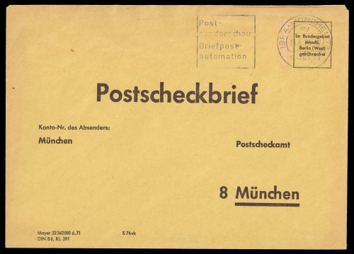 1973, Bundesrepublik Deutschland, Brief