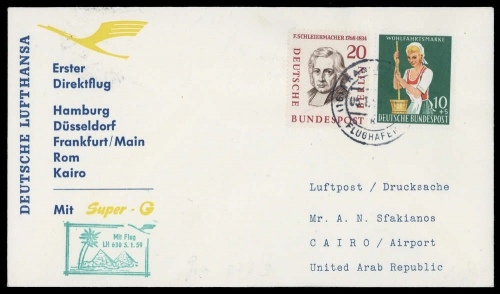 1959, Bundesrepublik Deutschland, 298 u.a., Brief