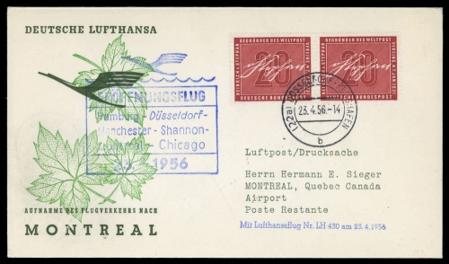 1956, Bundesrepublik Deutschland, 227 (2), Brief