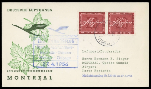 1956, Bundesrepublik Deutschland, 227 (2), Brief