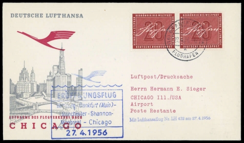 1956, Bundesrepublik Deutschland, 227 (2), Brief
