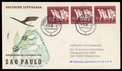 1956, Bundesrepublik Deutschland, 215 (3), Brief