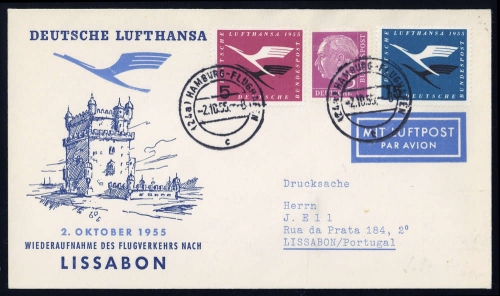 1955, Bundesrepublik Deutschland, 207 u.a., Brief
