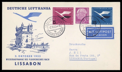 1955, Bundesrepublik Deutschland, 207 u.a., Brief