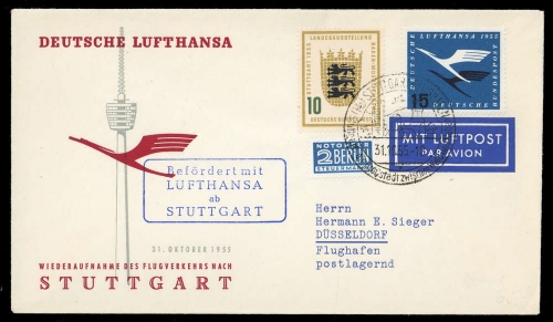 1955, Bundesrepublik Deutschland, 207 + 213, Brief