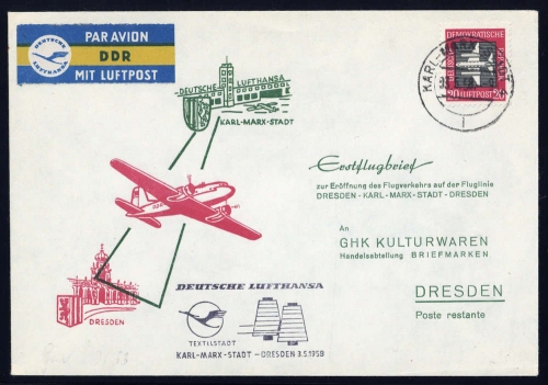 1958, DDR, 610, Brief