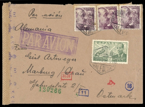 1943, Spanien, 829(3) u.a., Brief