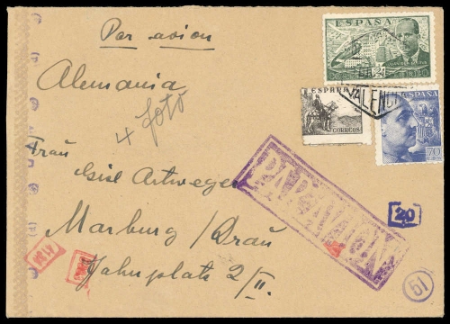 1943, Spanien, 766 Var u.a., Brief