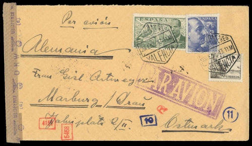 1943, Spanien, 826 u.a., Brief