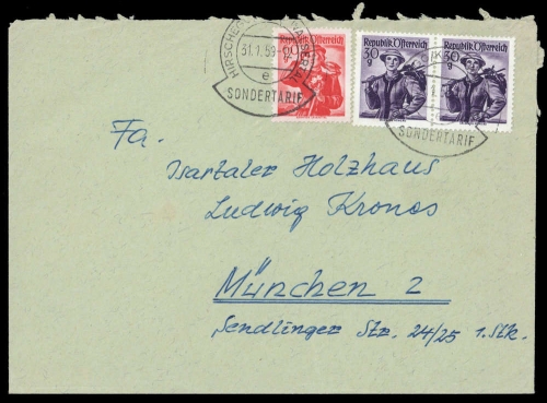 Österreich, 900(2) + 905, Brief