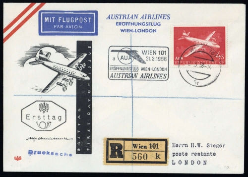 1958, Österreich, 1041 u.a., Brief