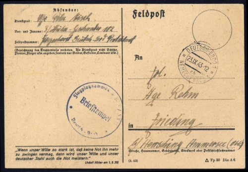 Feldpost II Wk, Brief