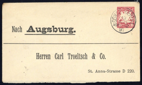 1890, Altdeutschland Bayern, GA, Brief