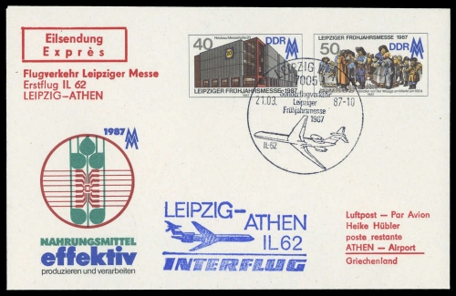 1987, DDR, U 6 PRIVAT, Brief