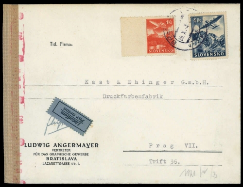 1939, Slowakei, 53 u.a., Brief