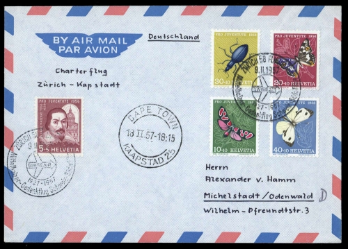 1957, Schweiz, 632-636, Brief
