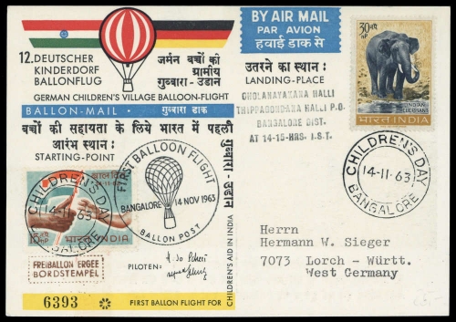 1963, Bundesrepublik Deutschland, INDIEN, Brief