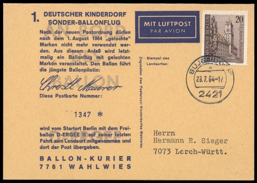 1964, Berlin, 219 + 233, Brief