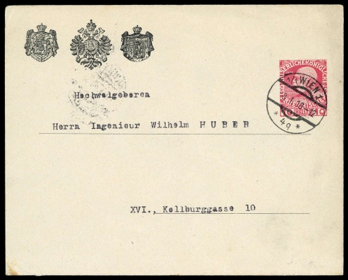 1910, Österreich, PU, Brief