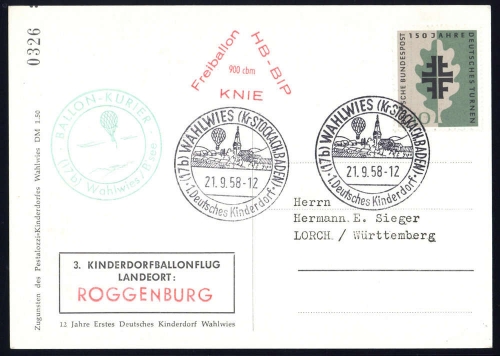 1958, Bundesrepublik Deutschland, 292, Brief