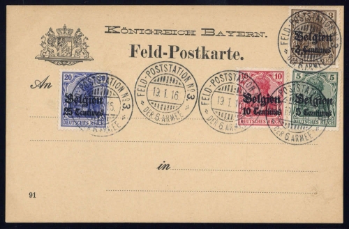 1914, Deutsche Besetzung I. WK Belgien, 1-4, Brief