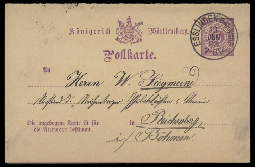 Altdeutschland Württemberg, GA, Brief