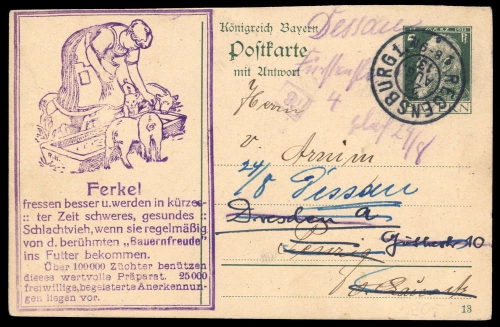 1911, Altdeutschland Bayern, GA, Brief