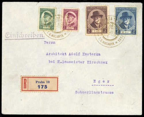 Tschechoslowakei, 332-335, Brief