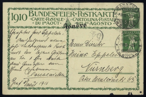 Schweiz, GA u.a., Brief