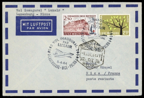 1964, Luxemburg, 657+678, Brief