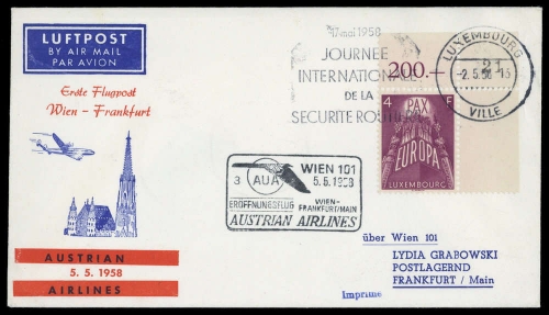 1958, Luxemburg, 574 ER, Brief