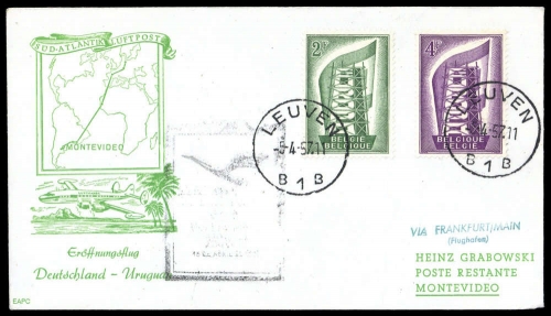 1957, Belgien, 1043-1044, Brief