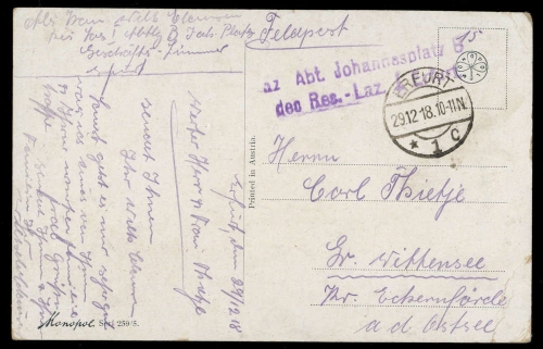 1918, Feldpost I. Wk, Brief