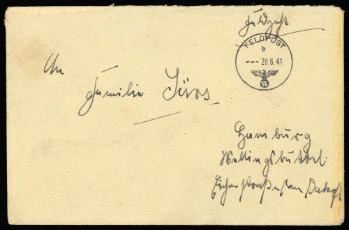 1941, Feldpost II Wk, Brief