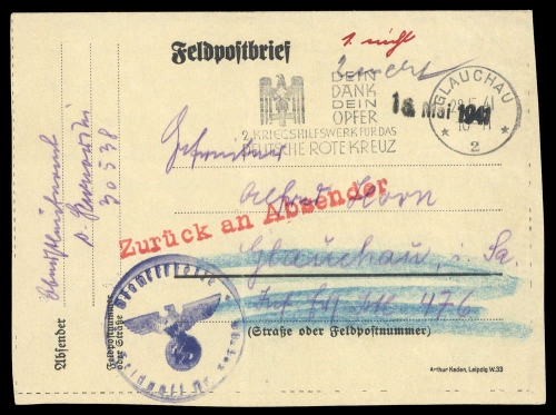 1941, Feldpost II Wk, Brief