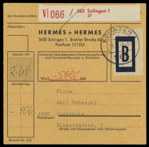 1970, Bundesrepublik Deutschland, Brief