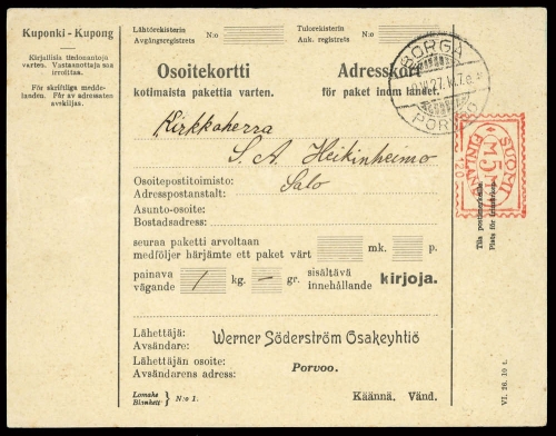 1927, Finnland, Brief