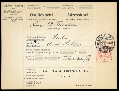 1931, Finnland, Brief