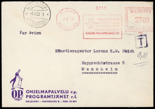 1953, Finnland, Brief