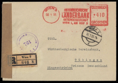 1951, Österreich, Brief