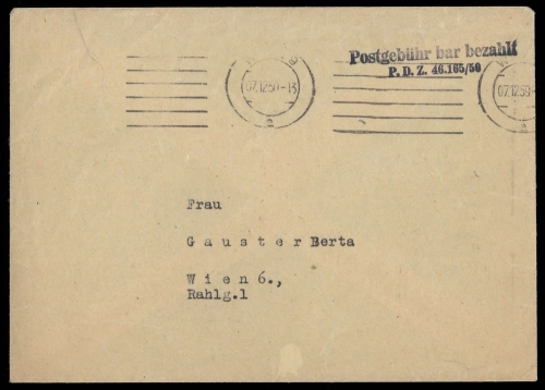 1950, Österreich, Brief