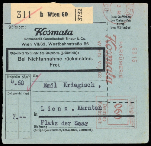 1941, Österreich, Brief