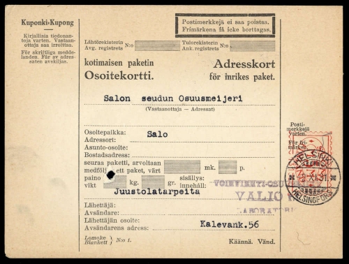 1931, Finnland, Brief