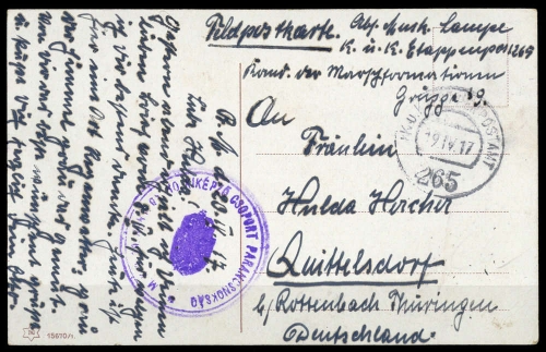 1917, Österreich, Brief