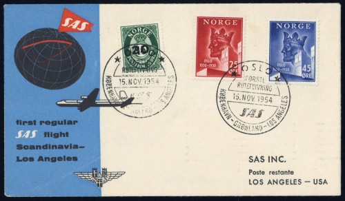 1954, Norwegen, 349 u.a., Brief