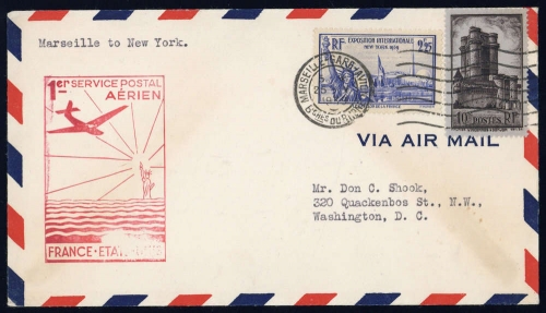 1939, Frankreich, 414 + 444, Brief