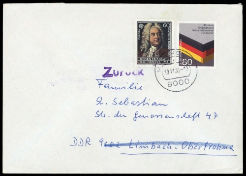 1985, Bundesrepublik Deutschland, 1265 u.a., Brief