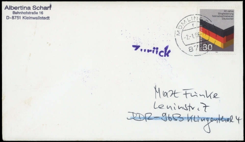 1986, Bundesrepublik Deutschland, 1265, Brief
